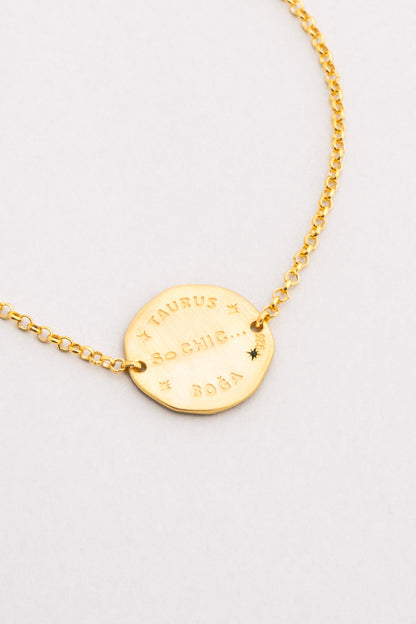 Boğa Burcu 18 Ayar Sarı Altın Kaplama 20 Cm Gümüş Bileklik 07310210444