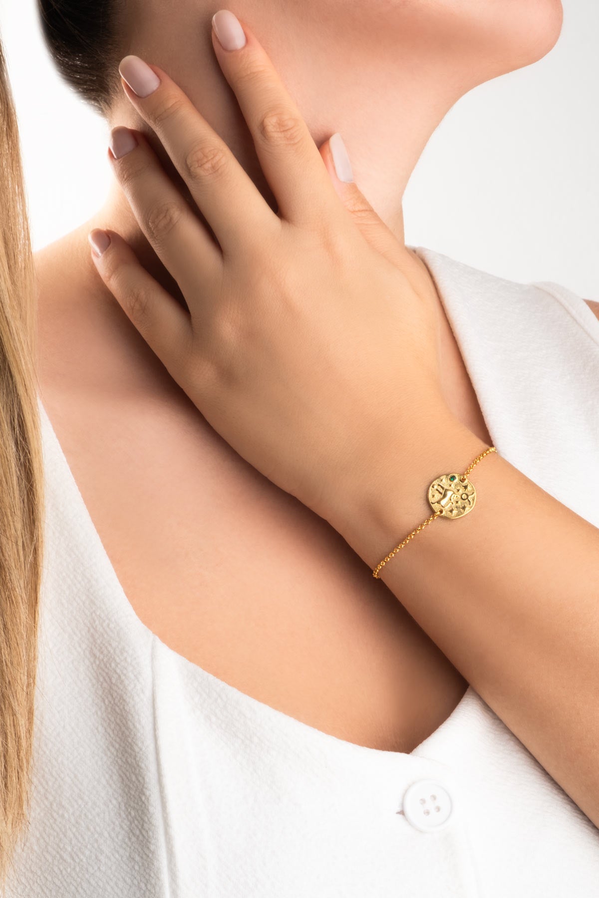 Boğa Burcu 18 Ayar Sarı Altın Kaplama 20 Cm Gümüş Bileklik 07310210444