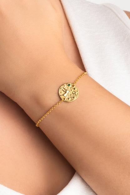 Boğa Burcu 18 Ayar Sarı Altın Kaplama 20 Cm Gümüş Bileklik 07310210444