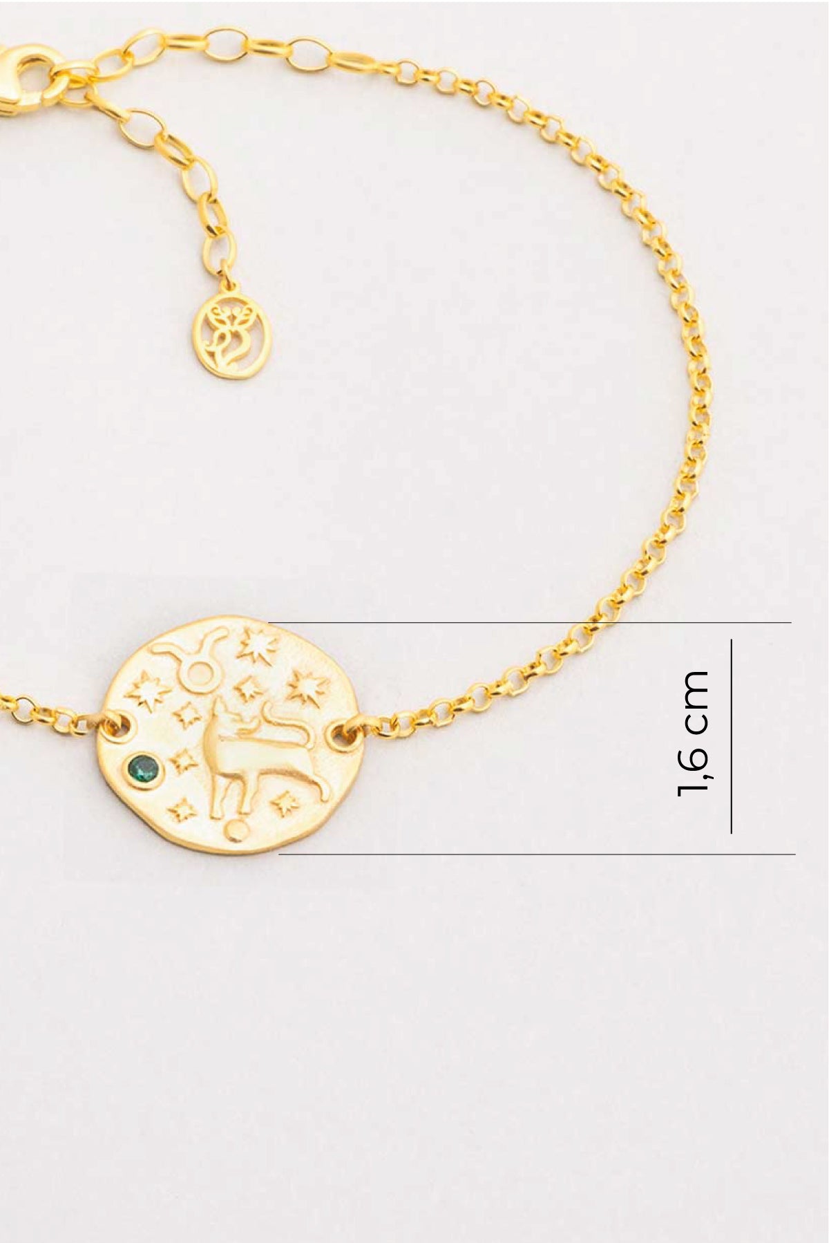 Boğa Burcu 18 Ayar Sarı Altın Kaplama 20 Cm Gümüş Bileklik 07310210444