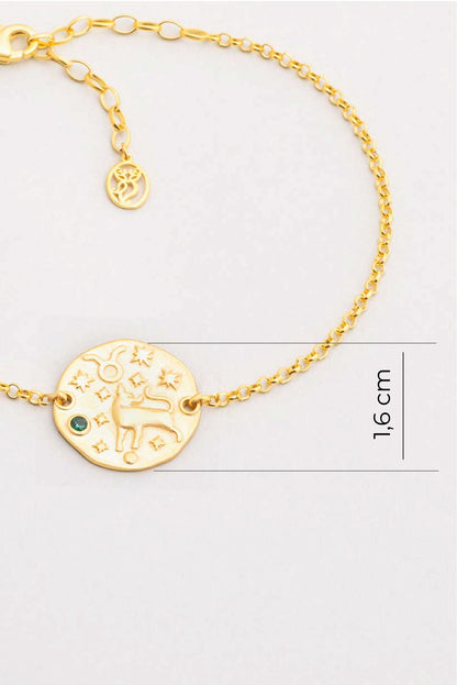 Boğa Burcu 18 Ayar Sarı Altın Kaplama 20 Cm Gümüş Bileklik 07310210444