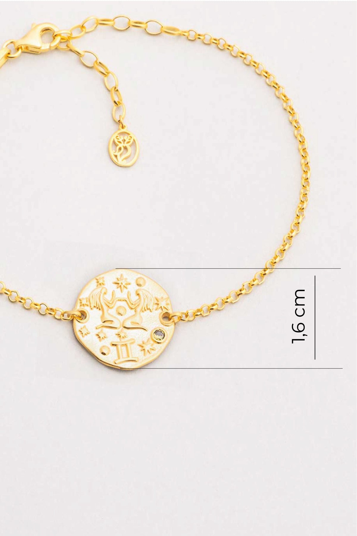 Ikizler Burcu 18 Ayar Sarı Altın Kaplama 20 Cm Gümüş Bileklik 07310220444