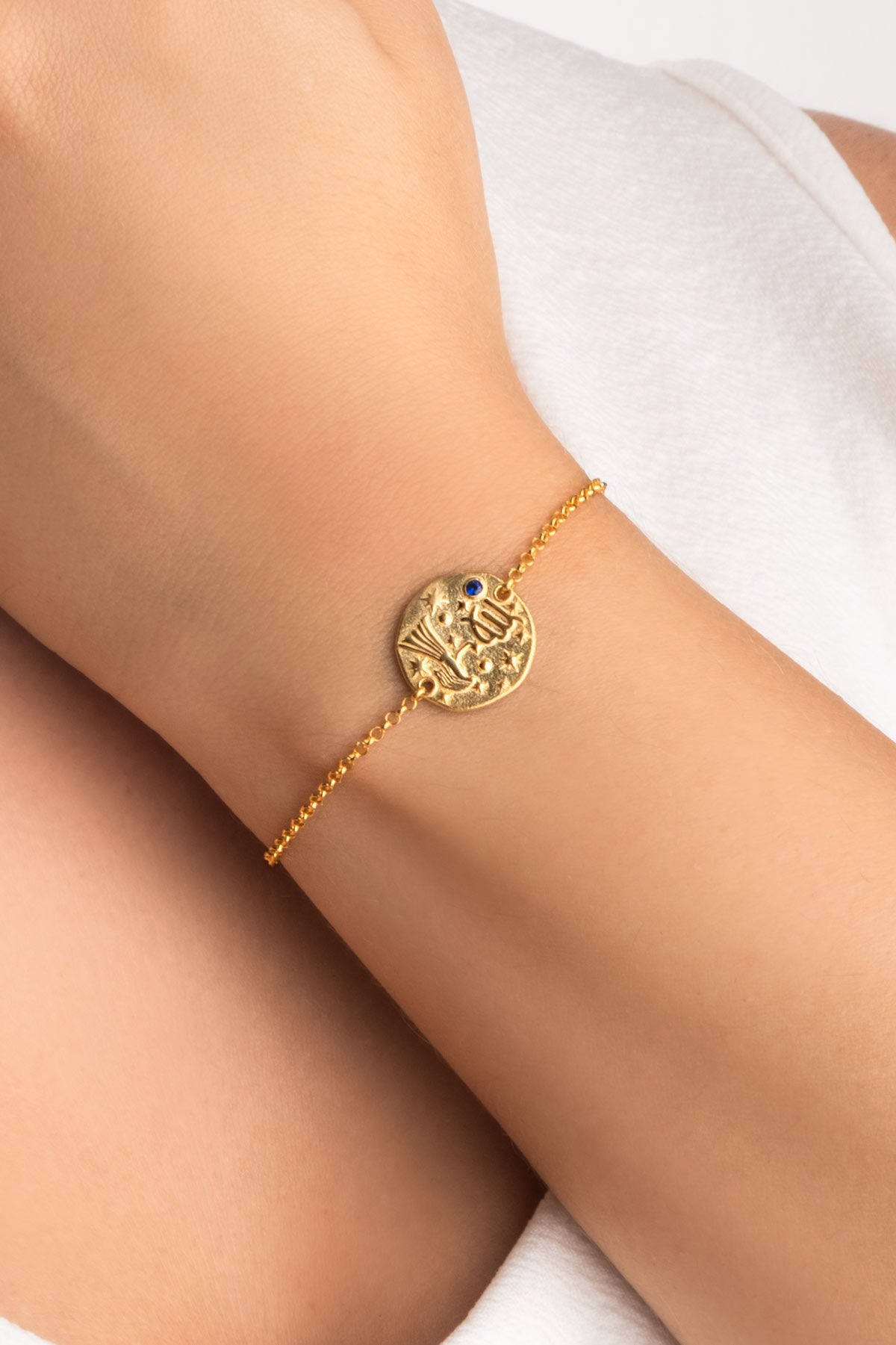 Başak Burcu 18 Ayar Sarı Altın Kaplama 20 Cm Gümüş Bileklik 07310251244