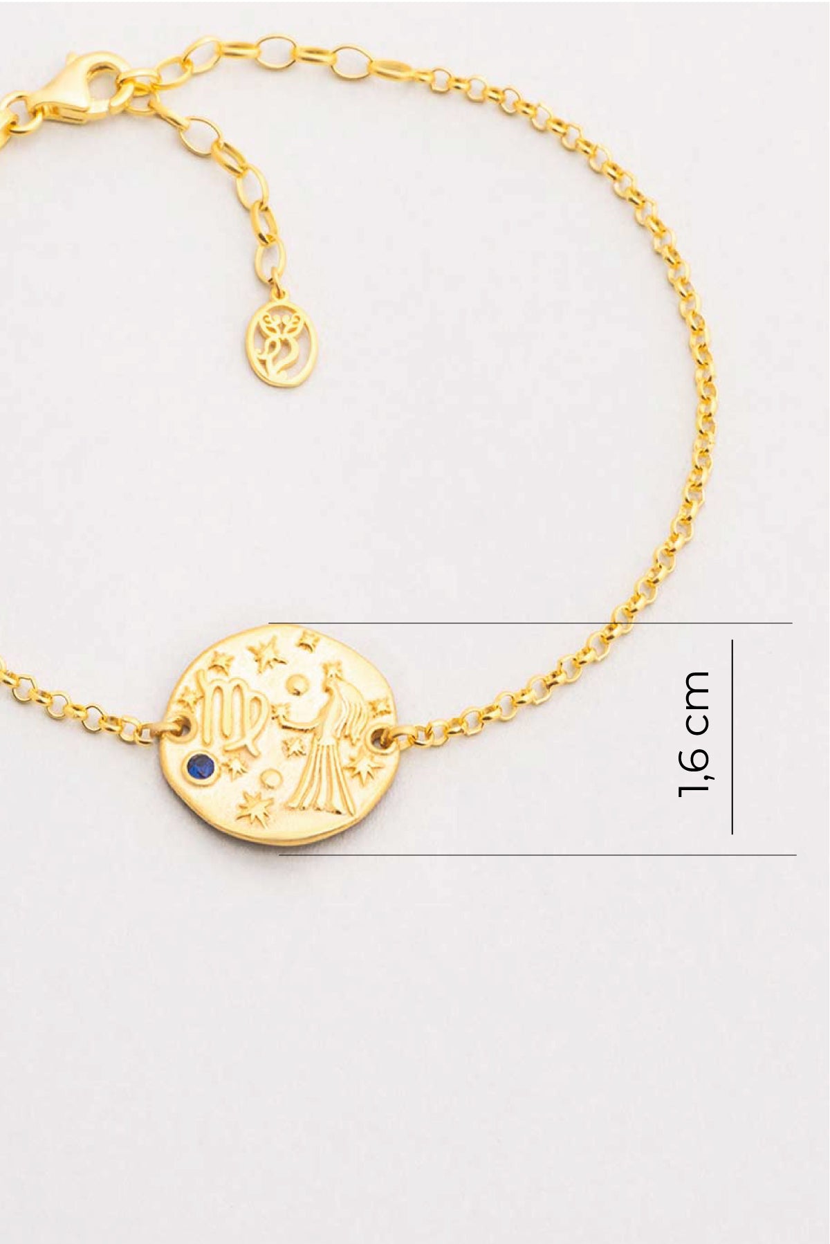 Başak Burcu 18 Ayar Sarı Altın Kaplama 20 Cm Gümüş Bileklik 07310251244