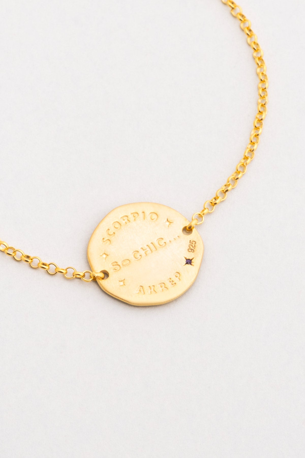 Akrep Burcu 18 Ayar Sarı Altın Kaplama 20 Cm Gümüş Bileklik 07310278944