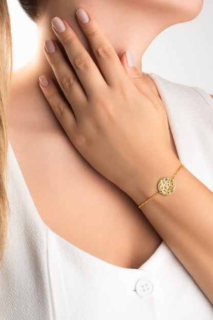 Akrep Burcu 18 Ayar Sarı Altın Kaplama 20 Cm Gümüş Bileklik 07310278944