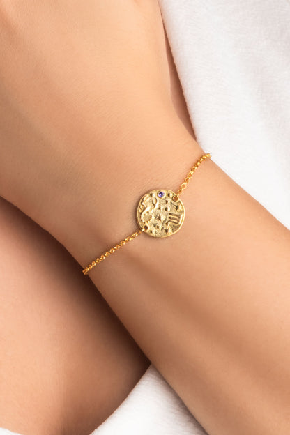 Akrep Burcu 18 Ayar Sarı Altın Kaplama 20 Cm Gümüş Bileklik 07310278944