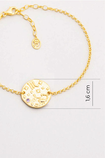 Akrep Burcu 18 Ayar Sarı Altın Kaplama 20 Cm Gümüş Bileklik 07310278944