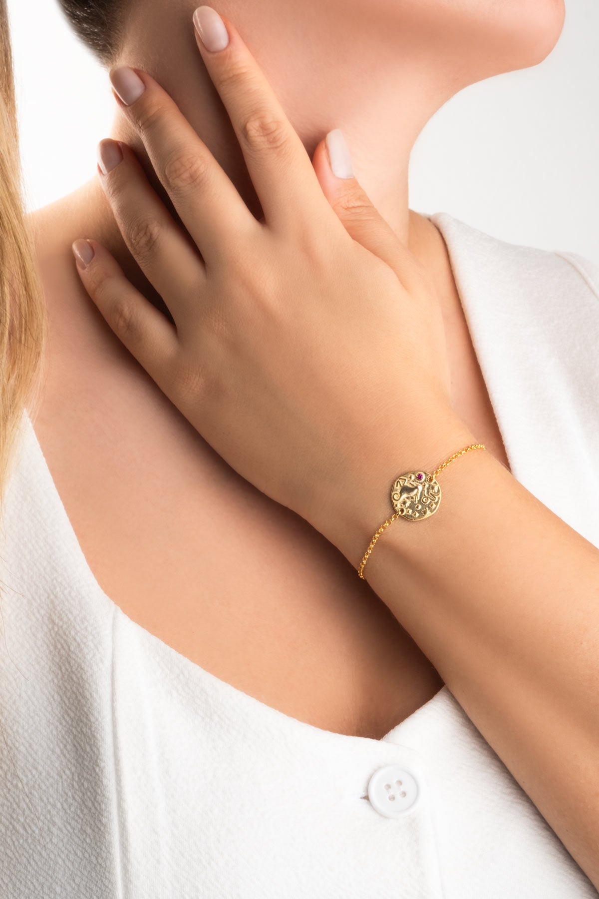 Oğlak Burcu 18 Ayar Sarı Altın Kaplama 20 Cm Gümüş Bileklik 07310297244