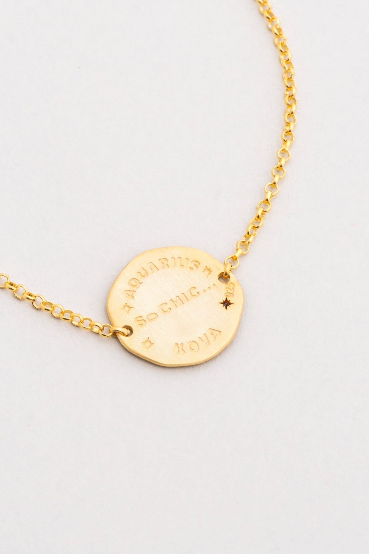 Kova Burcu 18 Ayar Sarı Altın Kaplama 20 Cm Gümüş Bileklik 07310300844