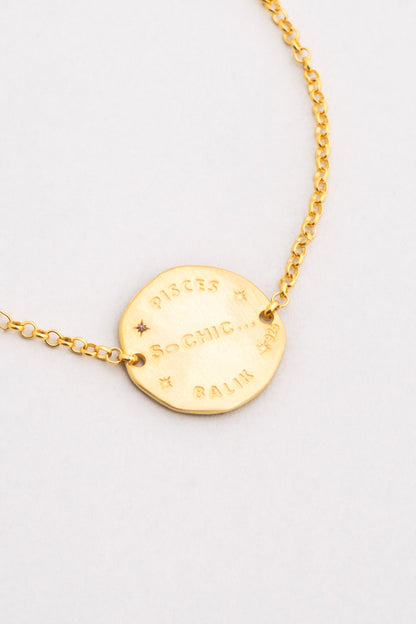 Balık Burcu 18 Ayar Sarı Altın Kaplama 20 Cm Gümüş Bileklik 07310310344