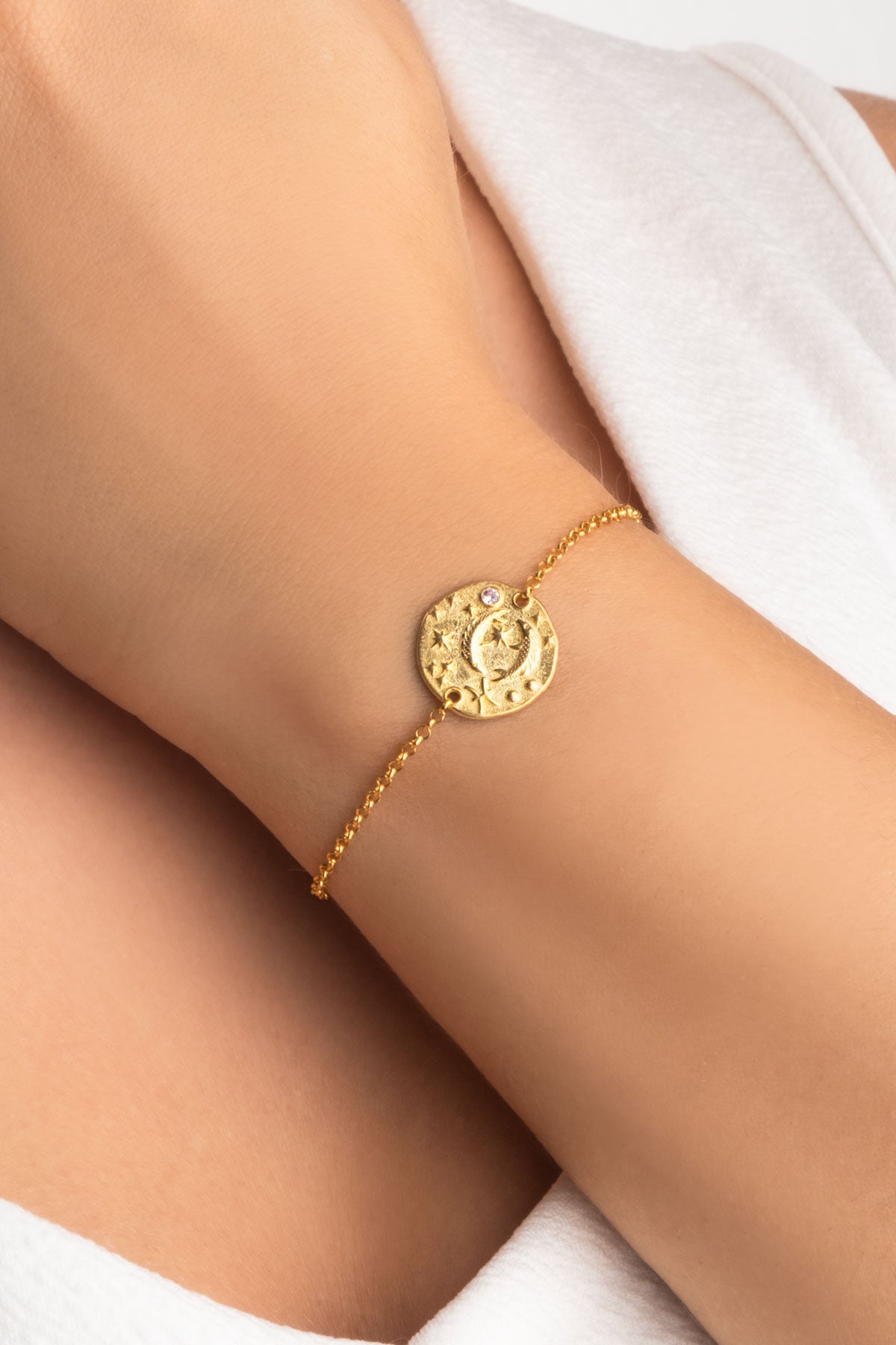 Balık Burcu 18 Ayar Sarı Altın Kaplama 20 Cm Gümüş Bileklik 07310310344