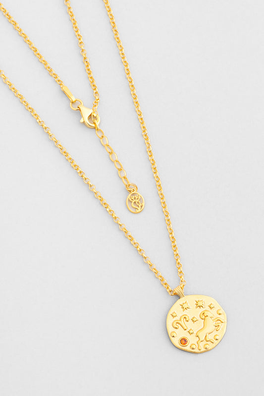 Koç Burcu 18 Ayar Sarı Altın Kaplama 45 Cm Gümüş Kolye 07310400944