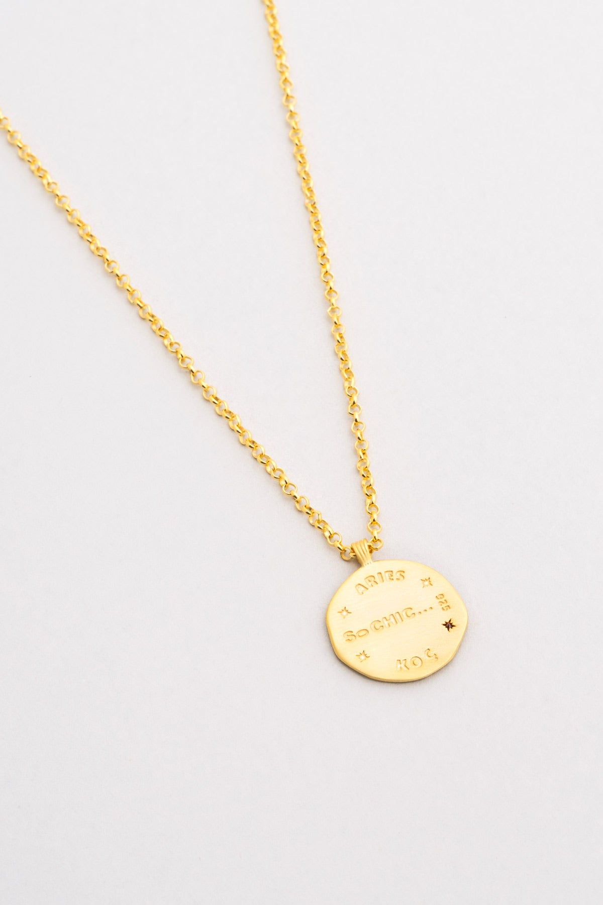 Koç Burcu 18 Ayar Sarı Altın Kaplama 45 Cm Gümüş Kolye 07310400944