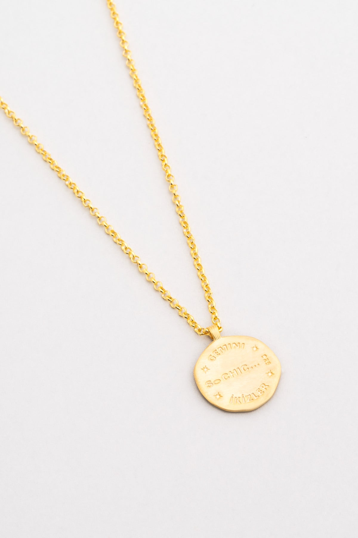 Ikizler Burcu 18 Ayar Sarı Altın Kaplama 45 Cm Gümüş Kolye 07310420444