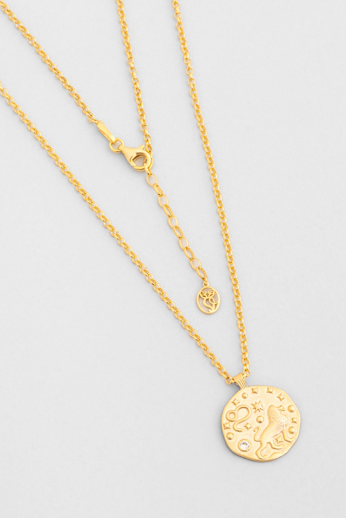Aslan Burcu 18 Ayar Sarı Altın Kaplama 45 Cm Gümüş Kolye 07310445444