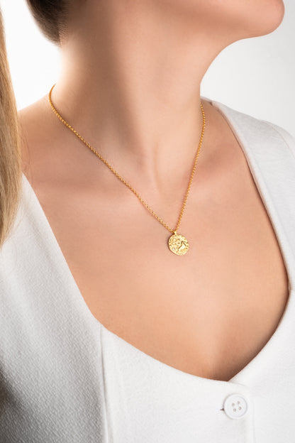 Aslan Burcu 18 Ayar Sarı Altın Kaplama 45 Cm Gümüş Kolye 07310445444