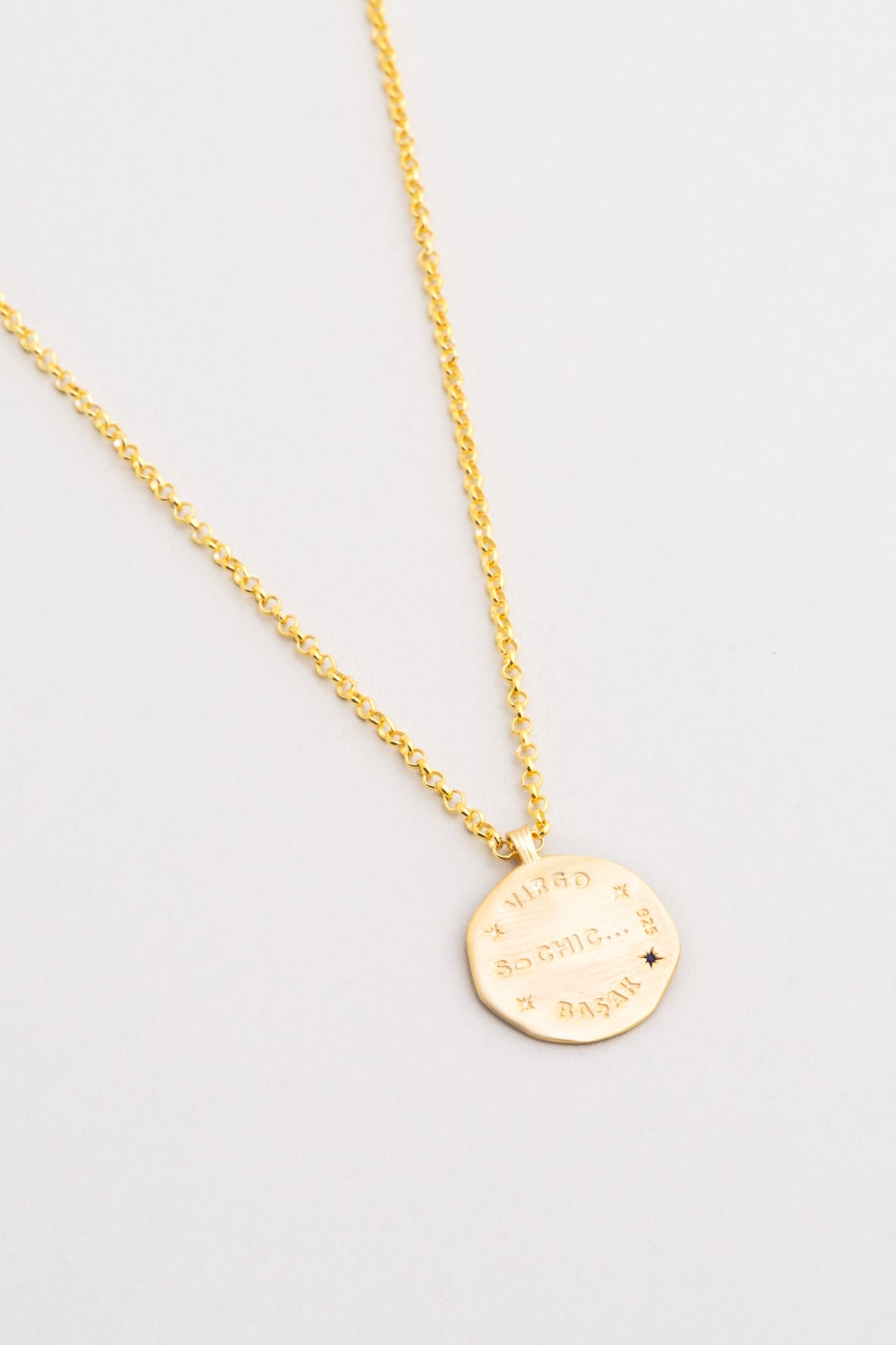 Başak Burcu 18 Ayar Sarı Altın Kaplama 45 Cm Gümüş Kolye 07310451244