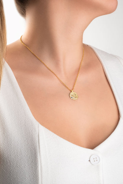 Başak Burcu 18 Ayar Sarı Altın Kaplama 45 Cm Gümüş Kolye 07310451244