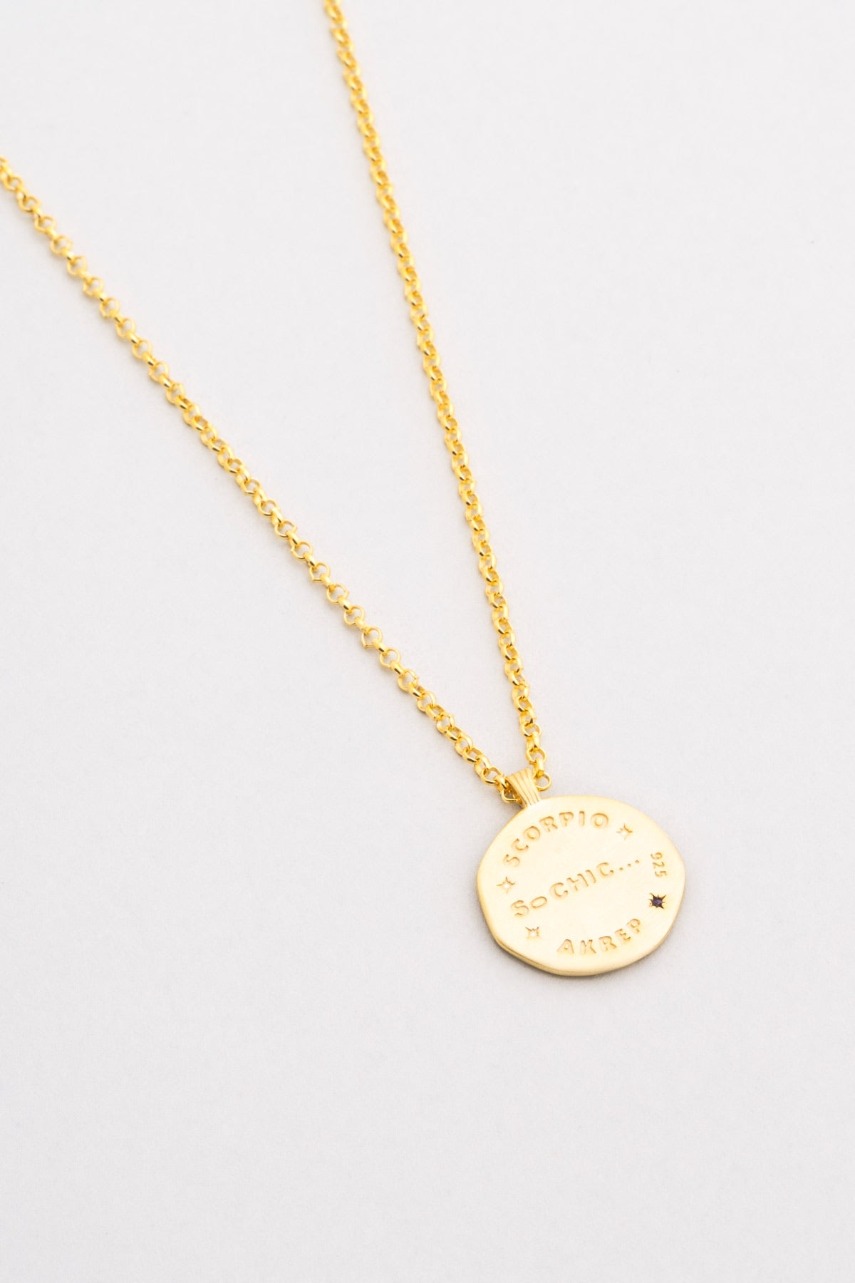 Akrep Burcu 18 Ayar Sarı Altın Kaplama 45 Cm Gümüş Kolye 07310478944