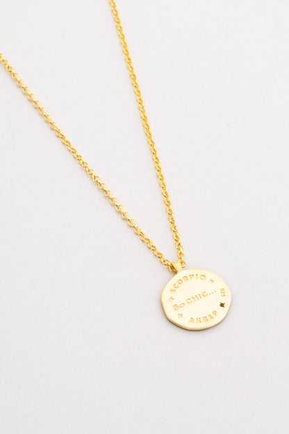 Akrep Burcu 18 Ayar Sarı Altın Kaplama 45 Cm Gümüş Kolye 07310478944