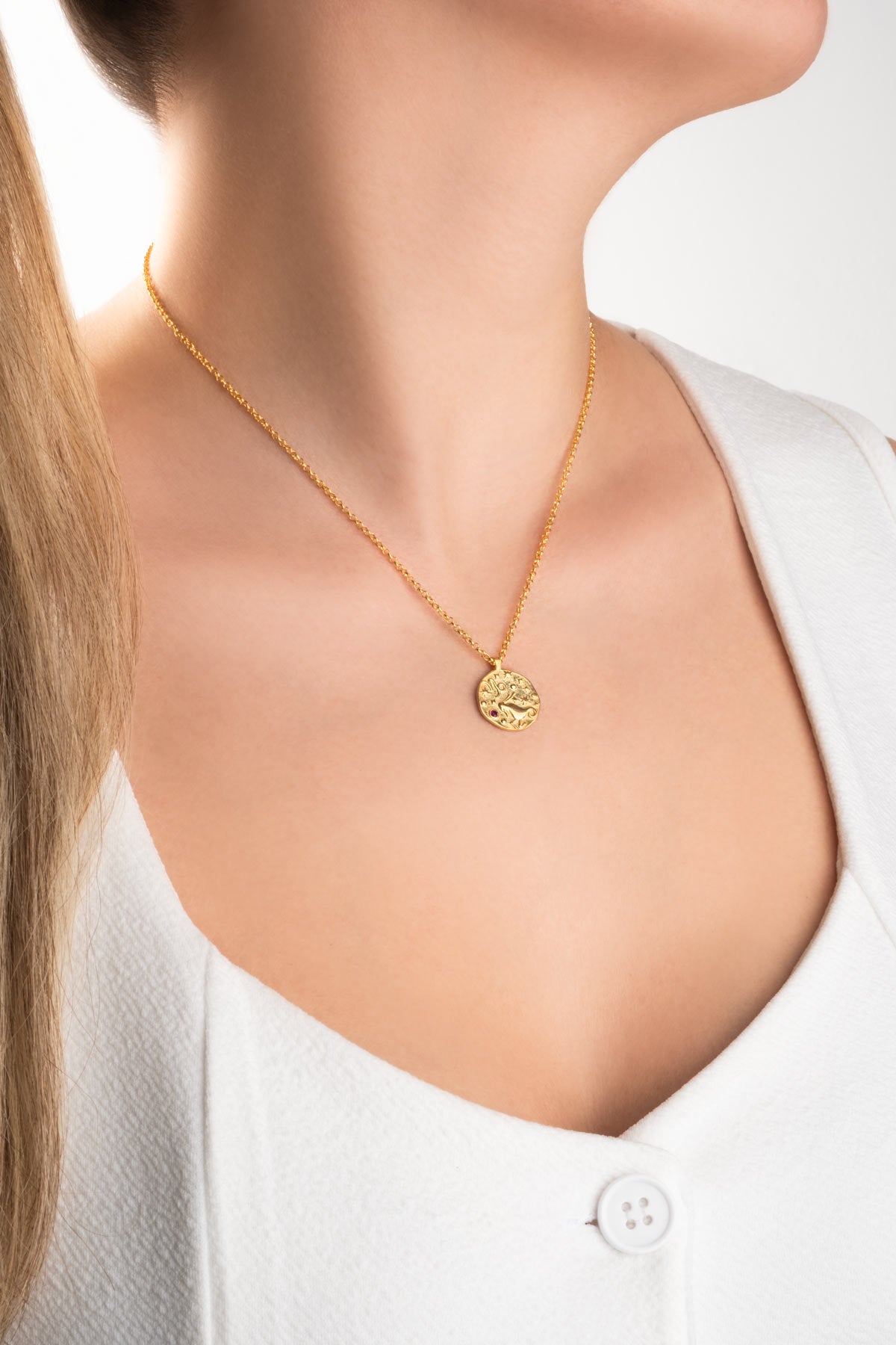 Oğlak Burcu 18 Ayar Sarı Altın Kaplama 45 Cm  Gümüş Kolye 07310497244