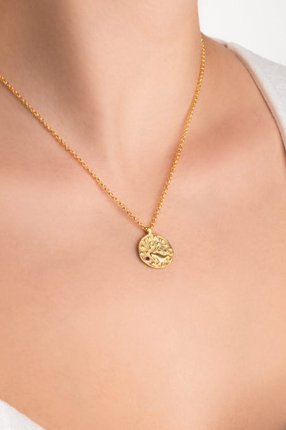 Oğlak Burcu 18 Ayar Sarı Altın Kaplama 45 Cm  Gümüş Kolye 07310497244