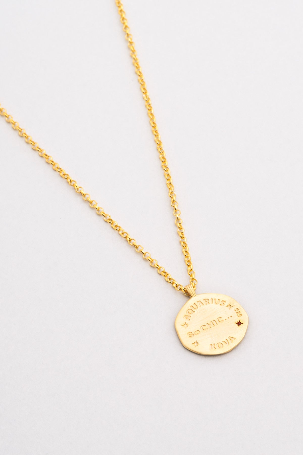 Kova Burcu 18 Ayar Sarı Altın Kaplama 45 Cm Gümüş Kolye 07310500844