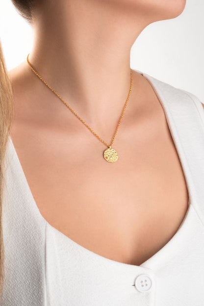 Kova Burcu 18 Ayar Sarı Altın Kaplama 45 Cm Gümüş Kolye 07310500844