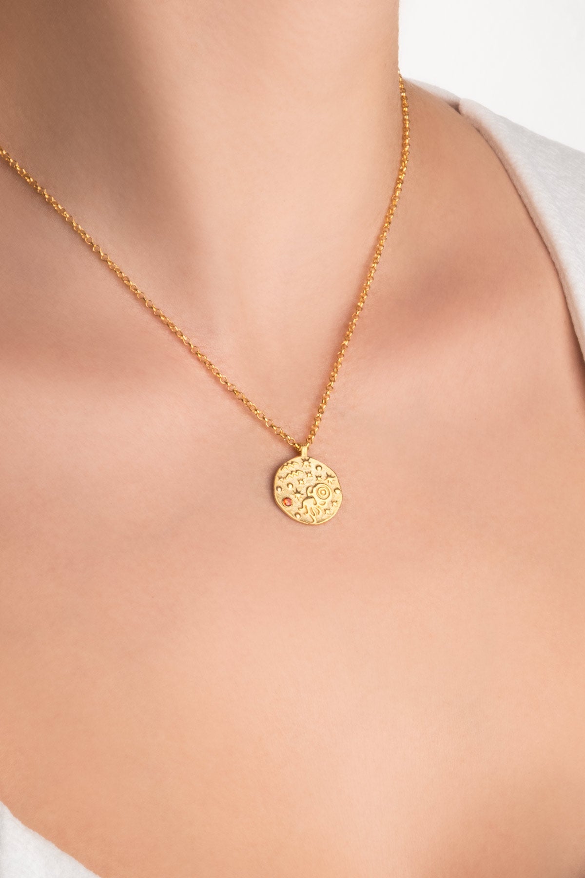 Kova Burcu 18 Ayar Sarı Altın Kaplama 45 Cm Gümüş Kolye 07310500844