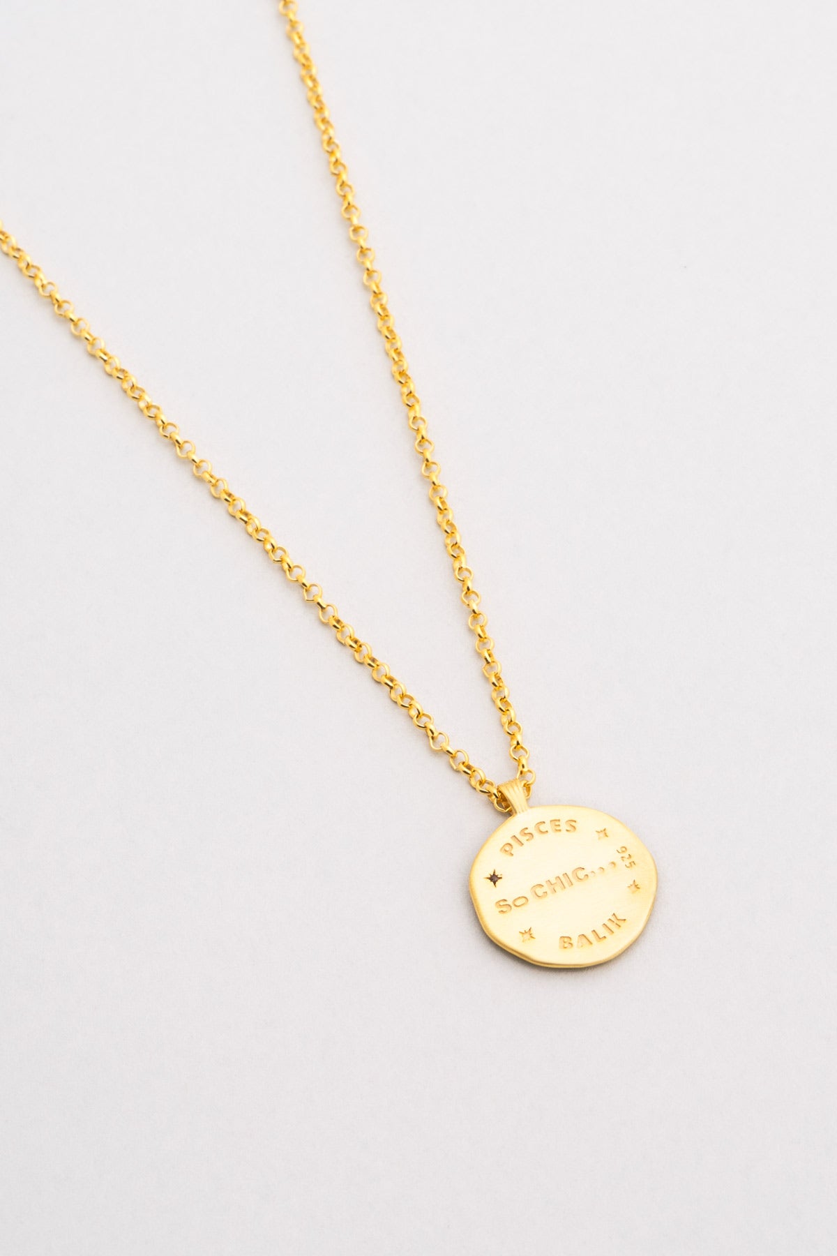 Balık Burcu 18 Ayar Sarı Altın Kaplama 45 Cm Gümüş Kolye 07310510344