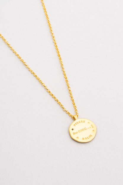 Balık Burcu 18 Ayar Sarı Altın Kaplama 45 Cm Gümüş Kolye 07310510344