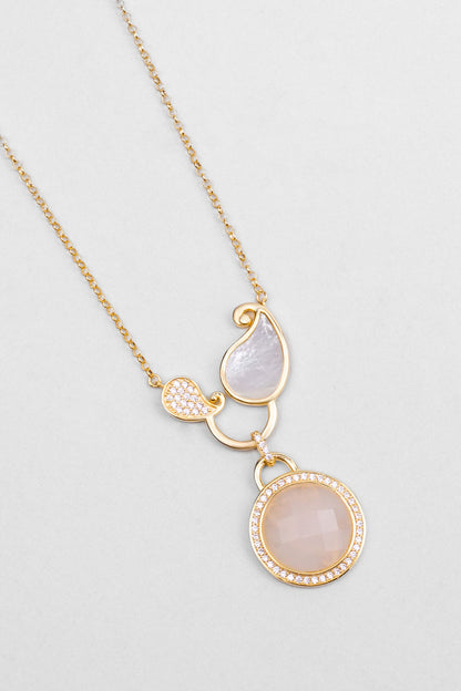 Binbir Gece 18 Ayar Sarı Altın Kaplama 55 Cm Gümüş Sedef Kolye 07310634644