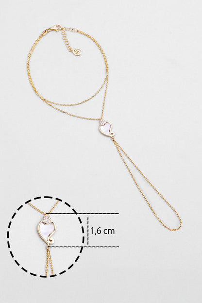 Sedef Masalı 18 Ayar Beyaz Altın Kaplama 19 Cm Gümüş Şahmeran 07310694644