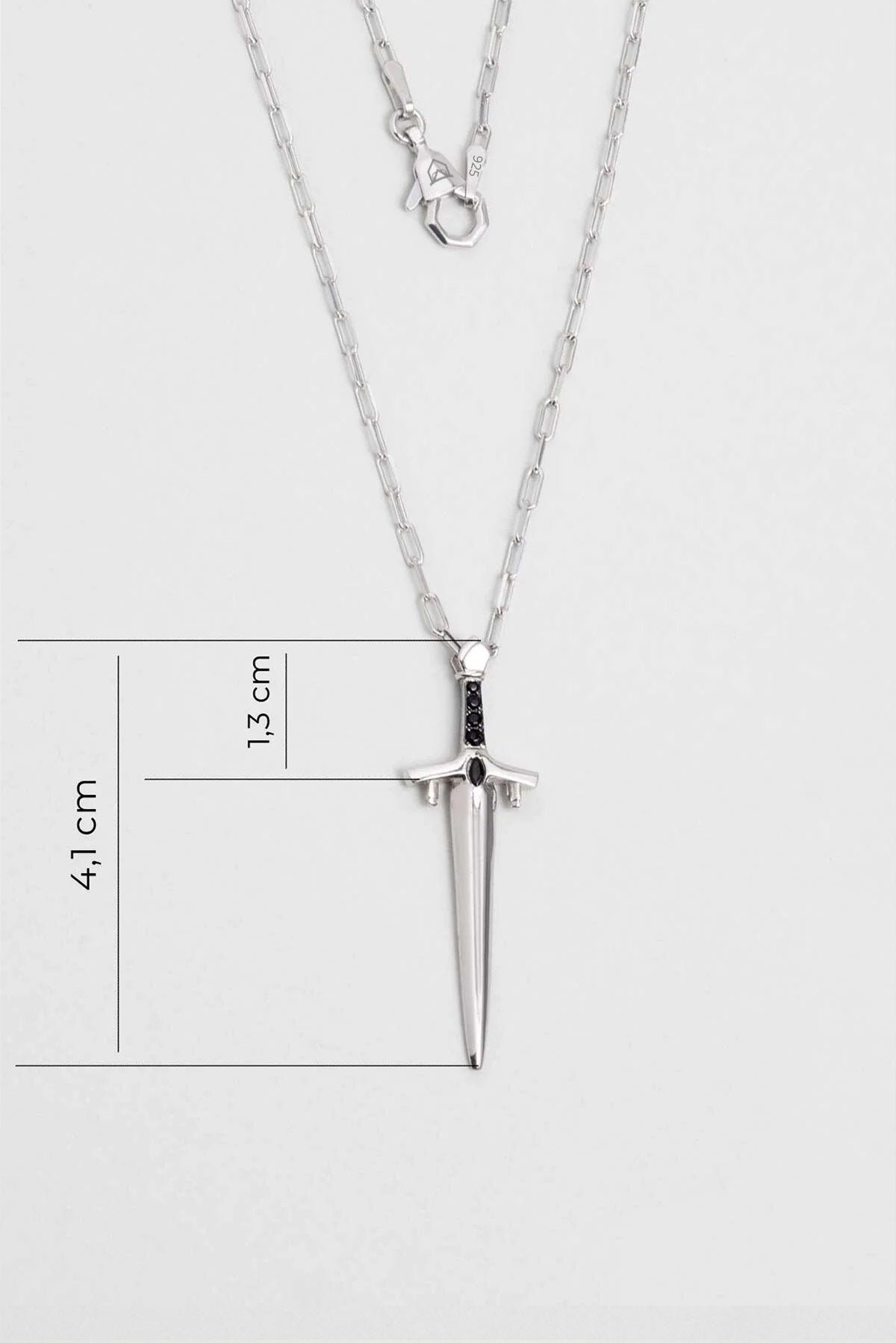 Viking Kılıcı 60 Cm Gümüş Erkek Kolye 07310810299