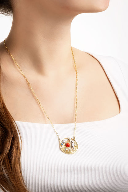 Mercan Dünyası 18 Ayar Sarı Altın Kaplama 55 Cm Gümüş Zincir Kolye 07310900844