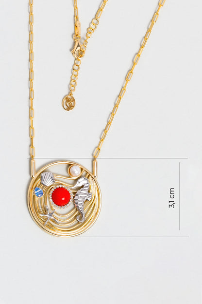 Mercan Dünyası 18 Ayar Sarı Altın Kaplama 55 Cm Gümüş Zincir Kolye 07310900844