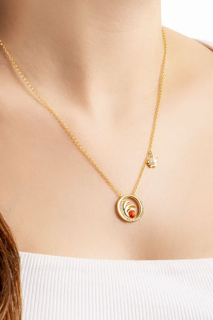 Saklı Mercan 18 Ayar Sarı Altın Kaplama 45 Cm Gümüş Kolye 07310950844