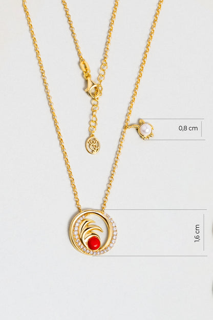 Saklı Mercan 18 Ayar Sarı Altın Kaplama 45 Cm Gümüş Kolye 07310950844