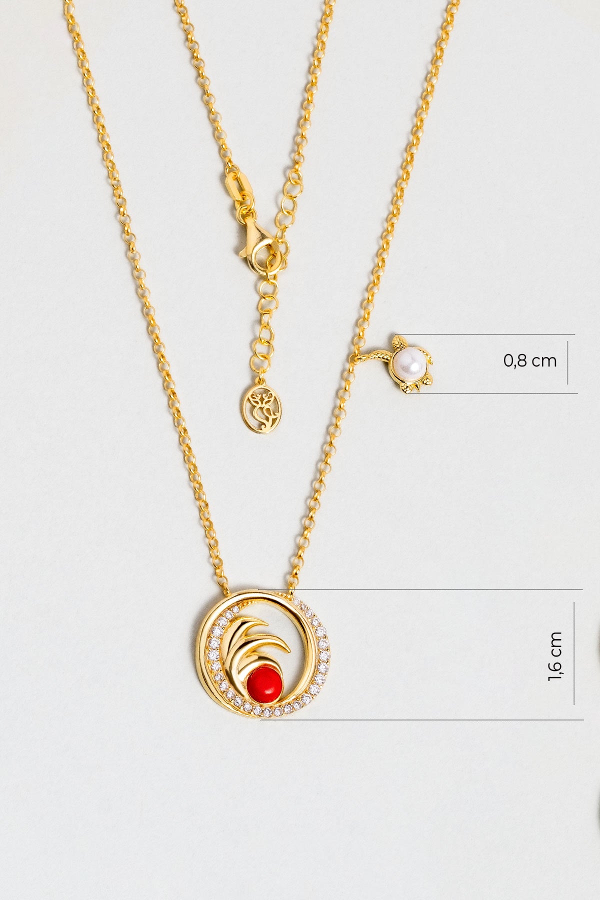 Saklı Mercan 18 Ayar Sarı Altın Kaplama 45 Cm Gümüş Kolye 07310950844