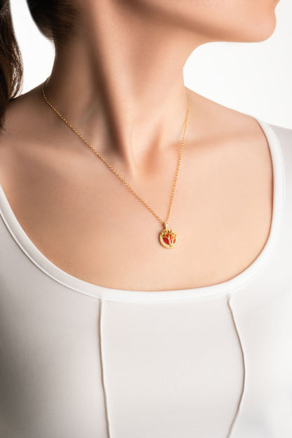 Mercan Ağacı 18 Ayar Sarı Altın Kaplama 48 Cm Gümüş Kolye 07310990844