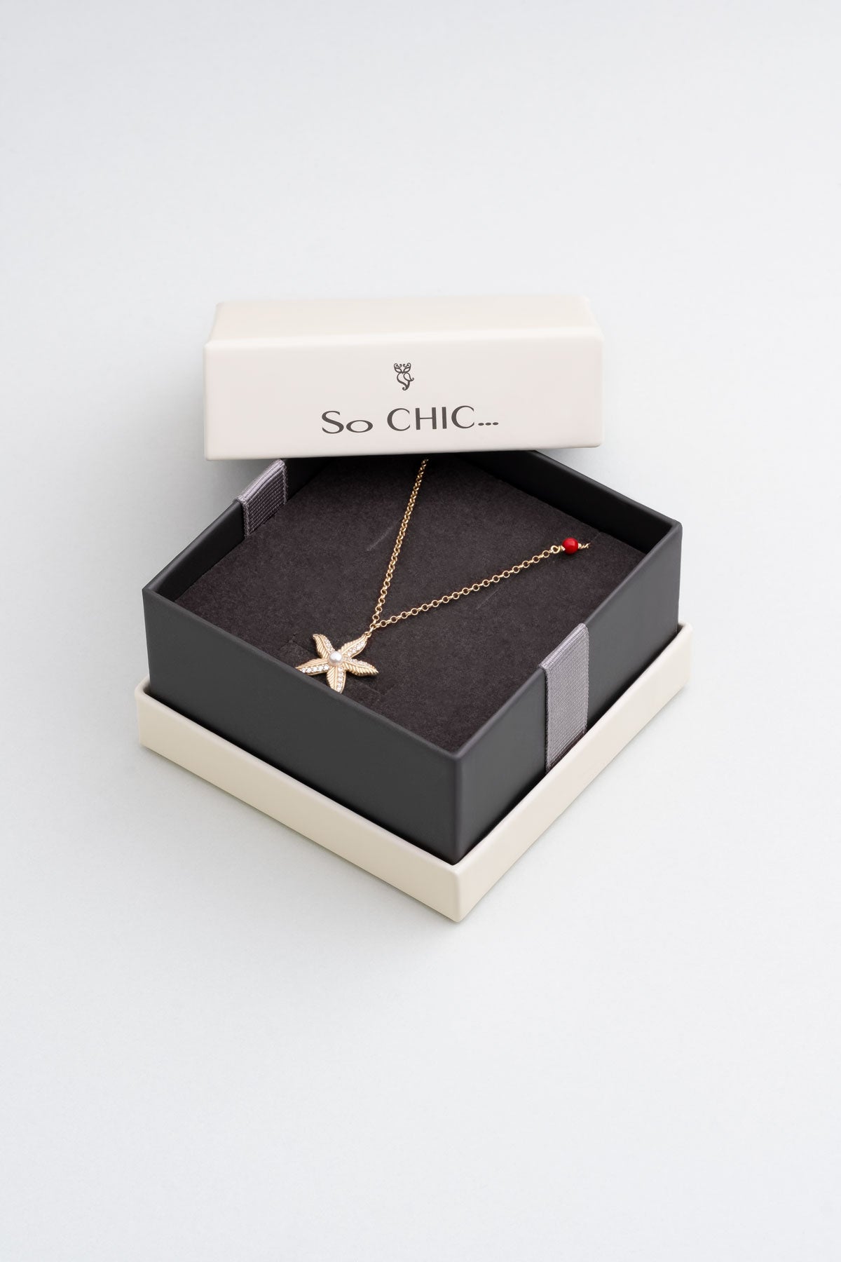 Mercan Yıldızı 18 Ayar Sarı Altın Kaplama 44 Cm Gümüş Kolye 07311006244