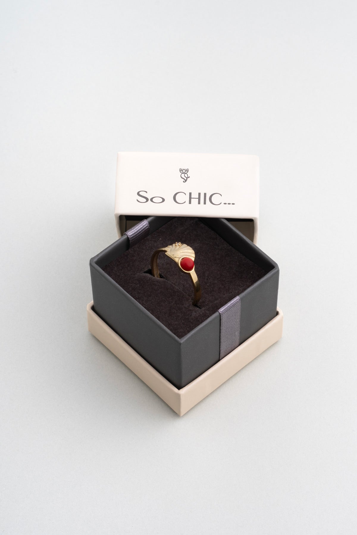 Mistik Mercan 18 Ayar Sarı Altın Kaplama Ayarlanabilir Gümüş Yüzük 07311024412