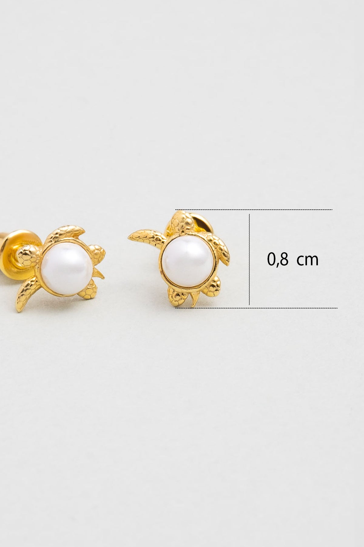 Deniz Kaplumbağası 18 Ayar Sarı Altın Kaplama Gümüş Küpe 07311076244