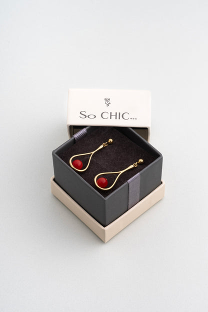 Mercan Rüyası 18 Ayar Sarı Altın Kaplama Gümüş Küpe 07311090844