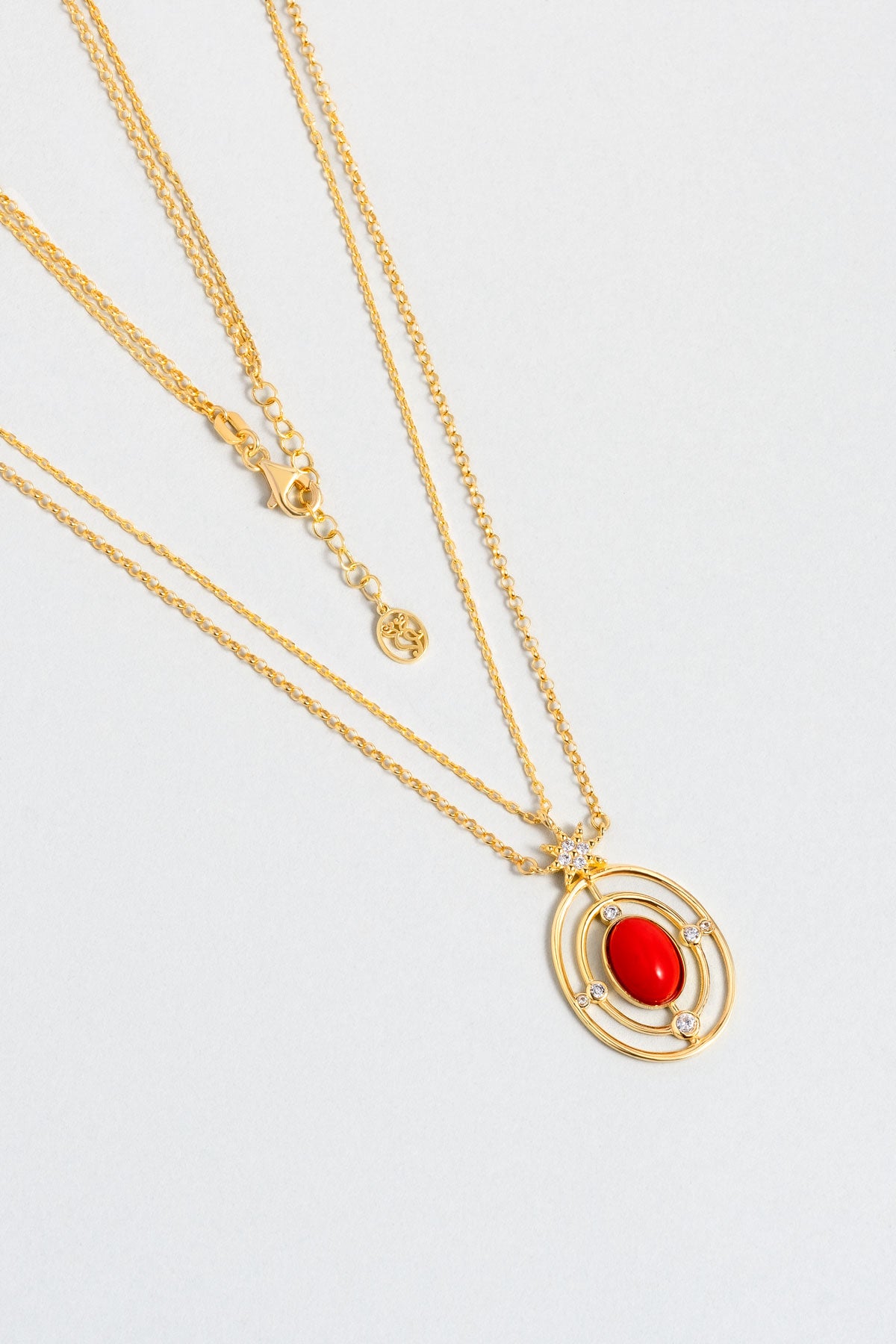 Derin Mercan 18 Ayar Sarı Altın Kaplama 44 Cm Gümüş Kolye 07311190844