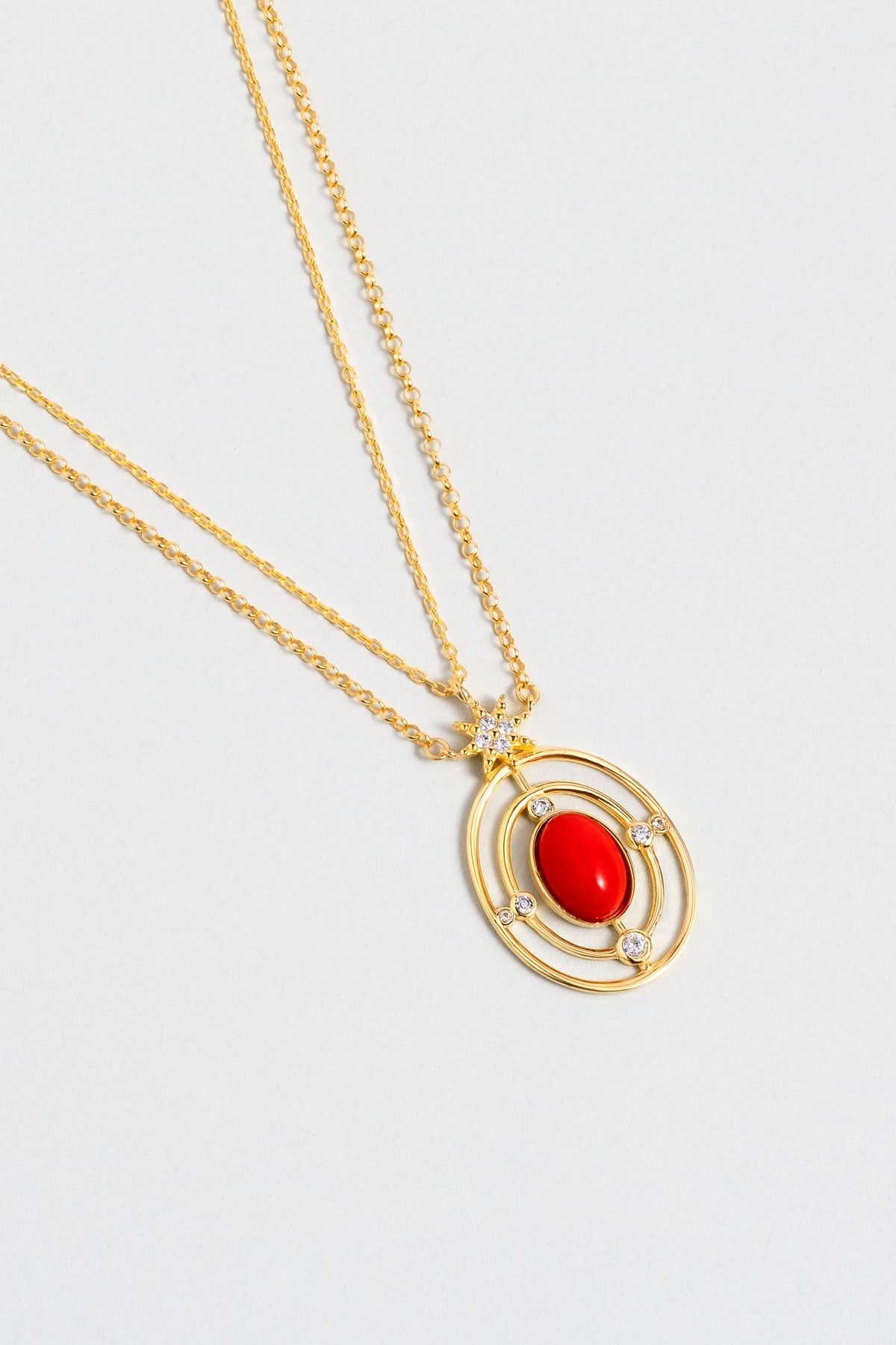 Derin Mercan 18 Ayar Sarı Altın Kaplama 44 Cm Gümüş Kolye 07311190844