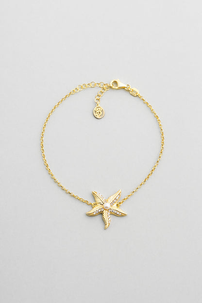 Inci Yıldızı 18 Ayar Sarı Altın Kaplama 19 Cm Gümüş Bileklik 07311236244