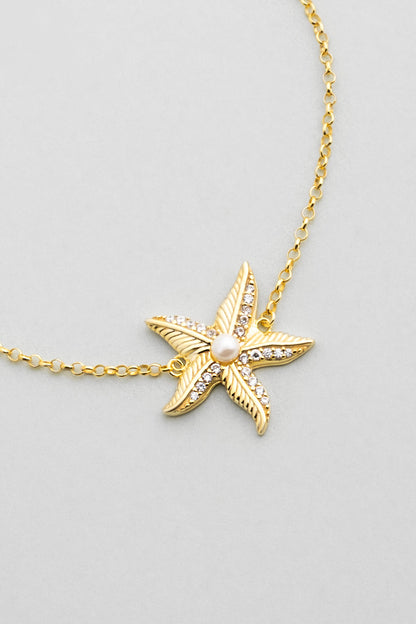 Inci Yıldızı 18 Ayar Sarı Altın Kaplama 19 Cm Gümüş Bileklik 07311236244