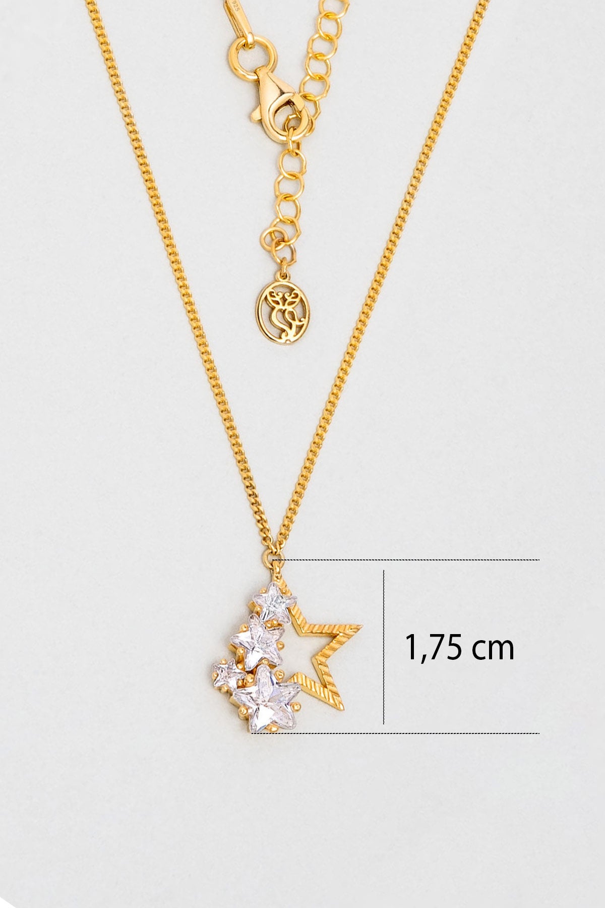 Nova 18 Ayar Sarı Altın Kaplama 45 Cm Gümüş Kolye 07312040144